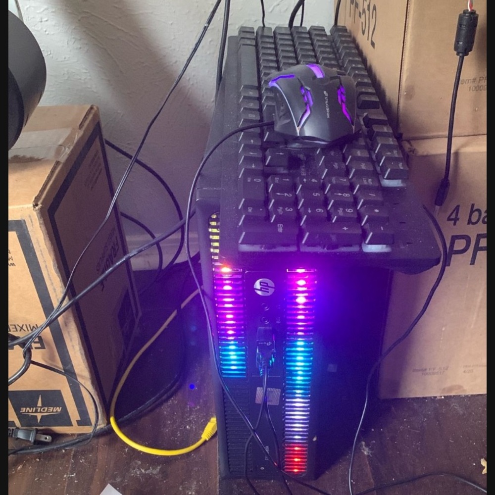 HP Desktop Tower with Multicolor LED Display